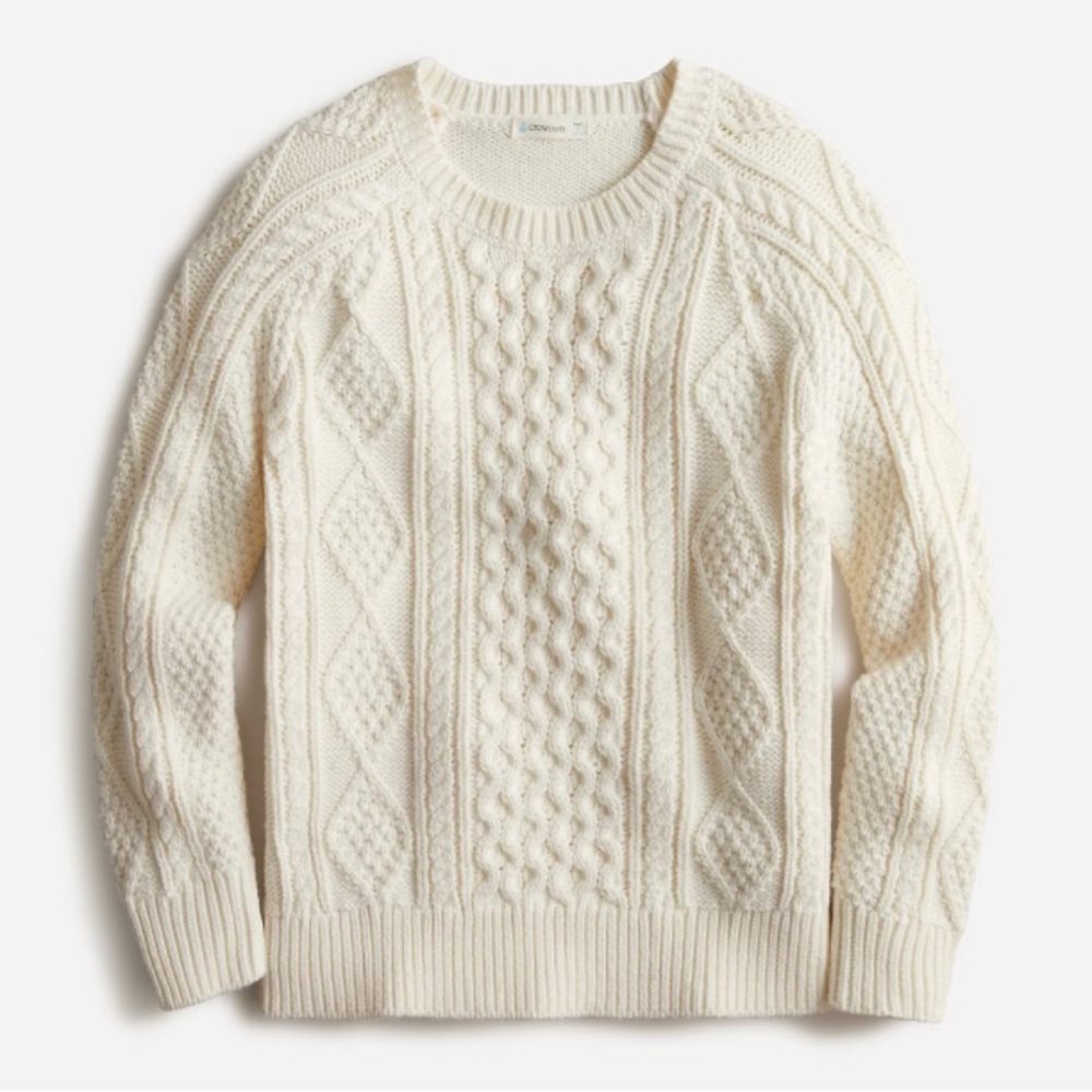 Girls crewcuts size 12 off white cotton cable sweater. Only worn a couple times.